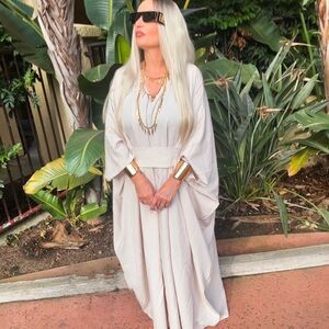 NATURAL KAFTAN w hidden waist clincher